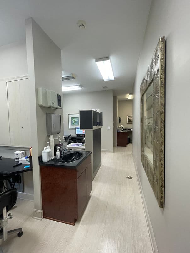 Clinical hallway and sterilization area
